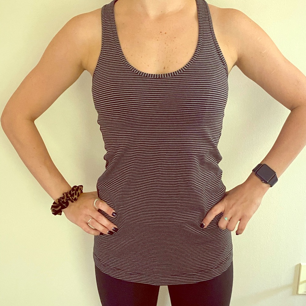 Blue and grey striped lulu tank